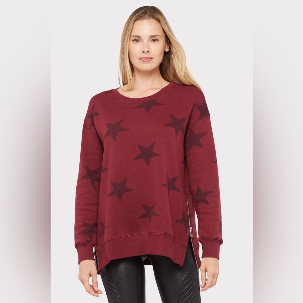 SUNDRY Oversized Star Zip Pullover - SIZE 0
